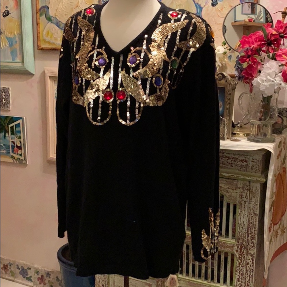 Softness !!!! Black Silk+, V Neck Sweater 2X $40